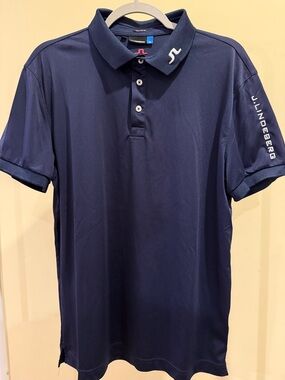 J.Lindeberg Navy Performance Polo with Subtle Logo